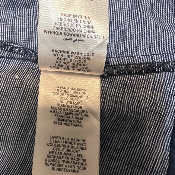 Ellen Tracy Women’s Linen Blazer Jacket Blue Pinstripe One Button Lightweight - Picture 6 of 12